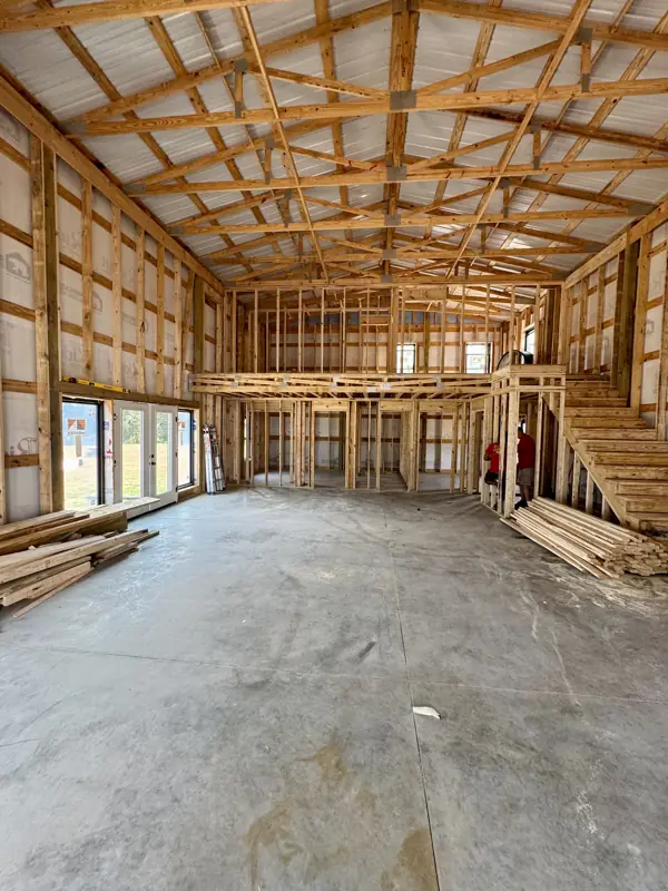 Post-frame barn interior