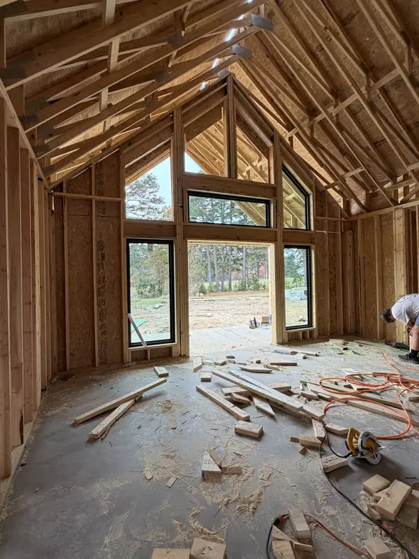 Interior window wall framing